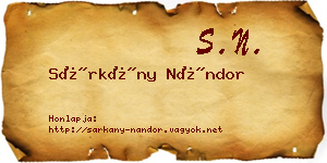 Sárkány Nándor névjegykártya