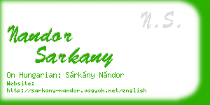 nandor sarkany business card