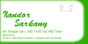 nandor sarkany business card